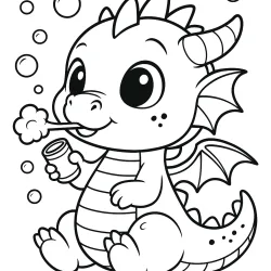 Dragão para imprimir e colorir