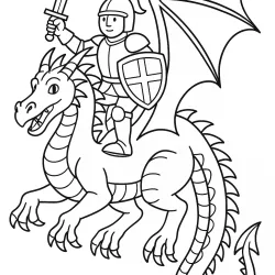 Dragão para imprimir e colorir