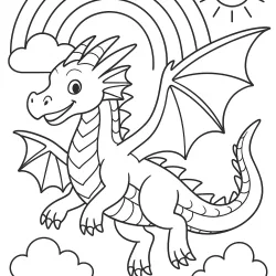 Dragão para imprimir e colorir