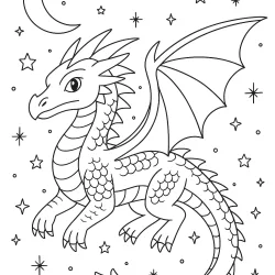 Dragão para imprimir e colorir