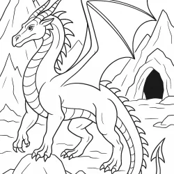 Dragão para imprimir e colorir