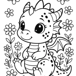 Dragão para imprimir e colorir