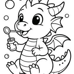 Dragão para imprimir e colorir