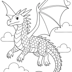Dragão para imprimir e colorir