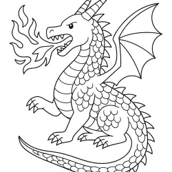 Dragão para imprimir e colorir