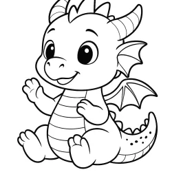 Dragão para imprimir e colorir