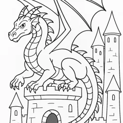 Dragão para imprimir e colorir