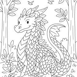 Dragão para imprimir e colorir