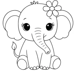 Elefante para imprimir e colorir