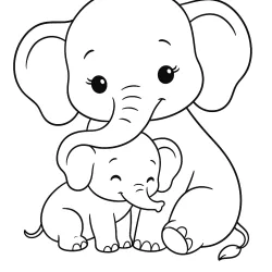 Elefante para imprimir e colorir