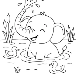Elefante para imprimir e colorir