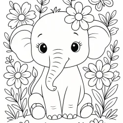 Elefante para imprimir e colorir