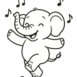 Elefante para imprimir e colorir