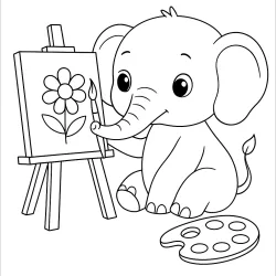 Elefante para imprimir e colorir