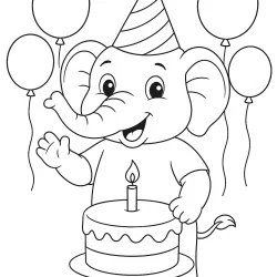 Elefante para imprimir e colorir