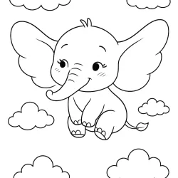 Elefante para imprimir e colorir
