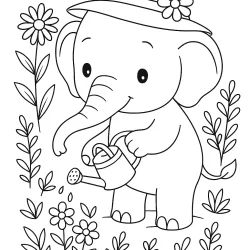 Elefante para imprimir e colorir