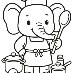 Elefante para imprimir e colorir
