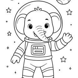 Elefante para imprimir e colorir