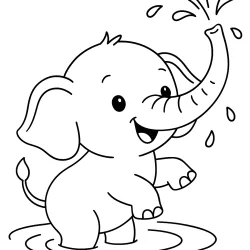 Elefante para imprimir e colorir