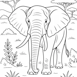Elefante para imprimir e colorir