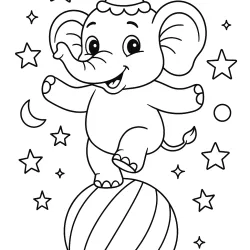 Elefante para imprimir e colorir
