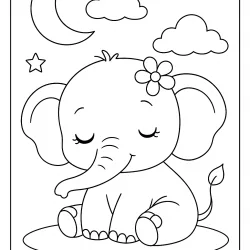 Elefante para imprimir e colorir