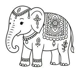 Elefante para imprimir e colorir