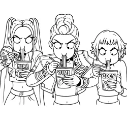 desenho de Guerreiras do K-Pop