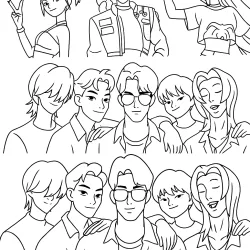 Guerreiras do K-Pop para imprimir e colorir