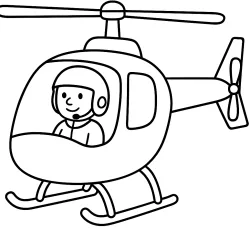 Helicóptero para imprimir e colorir