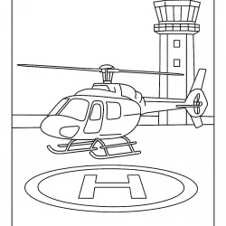 Helicóptero para imprimir e colorir