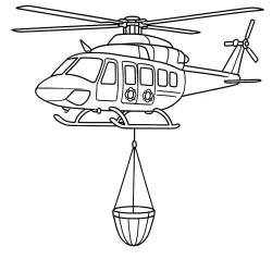 Helicóptero para imprimir e colorir