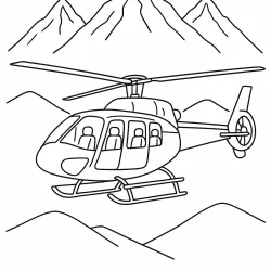 Helicóptero para imprimir e colorir