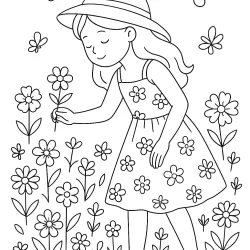 Menina para imprimir e colorir