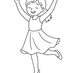 Menina para imprimir e colorir
