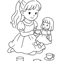 Menina para imprimir e colorir