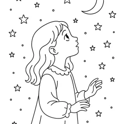 Menina para imprimir e colorir