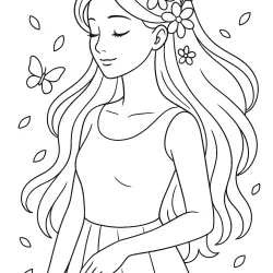 Menina para imprimir e colorir