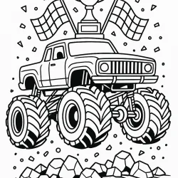 Monster Truck para imprimir e colorir