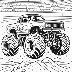 Monster Truck para imprimir e colorir