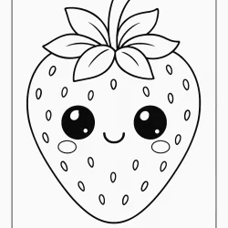 Morango para imprimir e colorir