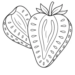 Morango para imprimir e colorir