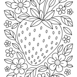 Morango para imprimir e colorir