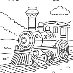 Trem para imprimir e colorir