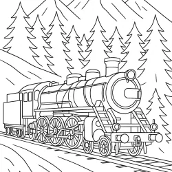 Trem para imprimir e colorir