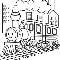 Trem para imprimir e colorir