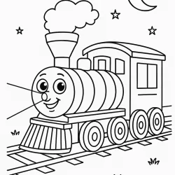 Trem para imprimir e colorir