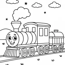 Trem para imprimir e colorir