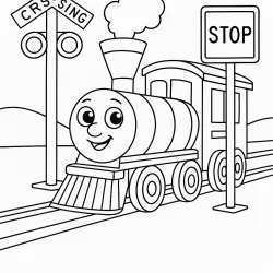Trem para imprimir e colorir